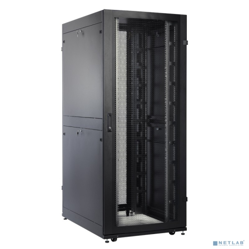 Шкаф серверный ПРОФ напольный 48U (800x1200) дверь перфор., задние двойные перфор., черный, в сборе (ШТК-СП-48.8.12-48АА-9005)