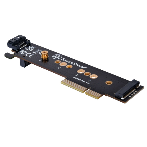 Контроллер Silverstone G56ECM280000010 1 x NVMe & 1 x SATA M.2 SSD to PCIe x4 1U Adapter Card