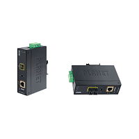IGTP-805AT индустриальный медиа конвертер/ IP30 Industrial 10/ 100/ 1000Base-T to Gigabit SFP Converter with 802.3at POE+ (-40 to 75C)