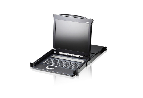 Переключатель/switch, KVM, 1 user консоль LCD/ЖК 19 =16 cpu/портов/port PS2/USB+VGA, с KVM-шнурами PS2 1х1.8м.;USB 1x1.8м., 1280x1024, 1U 19, исп.спец.шнуры, OSD, каскад 256, лат./рус.клав 16P LCD KVMP SWITCH 19INCH (CL1316NR)
