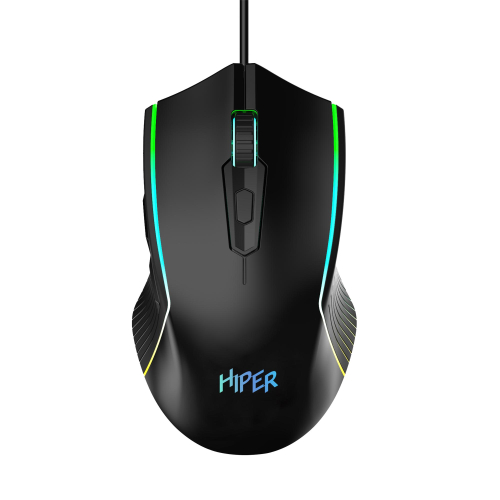 Игровая мышь Gaming Mouse HIPER MX-R400 Black (7D, 7200DPI, 1.5m cable, USB)