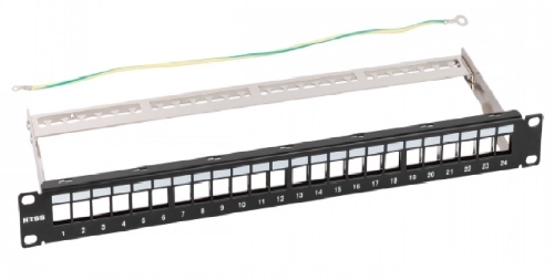 Патч-панель наборная NTSS NTSS-RP-PM-1U-24-KJ-R 19 1U 24xKeystone UTP/FTP