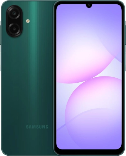 Смартфон Samsung SM-A075F Galaxy A07 64Gb 4Gb зеленый моноблок 3G 4G 2Sim 6.7 720x1600 Android 15 50Mpix 802.11 a/ b/ g/ n/ ac GPS GSM900/ 1800 GSM1900 Protect microSD max2048Gb (SM-A075FZGDCAC)