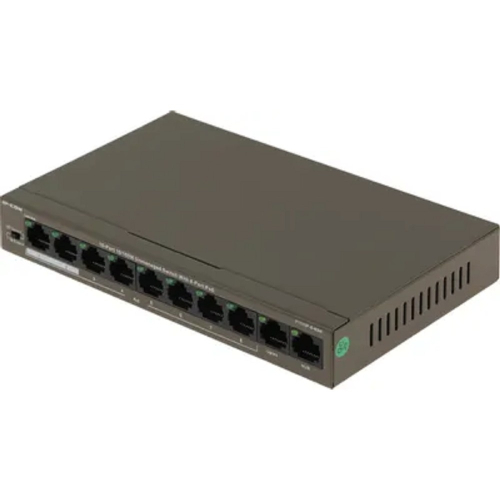 IP-COM F1110P-8-63W Коммутатор неуправляемый PoE, 10 портов, 10x100 Мбит/ с, PoE 8х30 Вт, 2хUplink, настольный