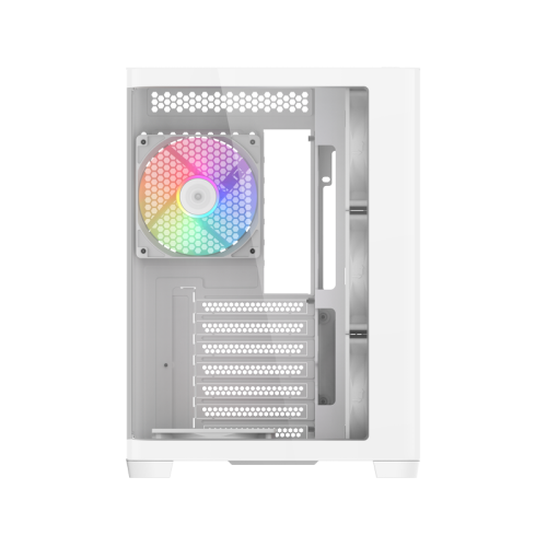Корпус ПК без блока питания/ Case SAMA V60 White, Midi-Tower, TG, 7x120mm ARGB, 2xUSB 3.0 + 1xUSB 3.1 Type-C, ATX, mATX, mITX White (V60-WHADA7X1-GL)