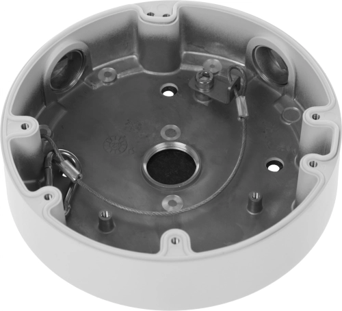 DAHUA DH-PFA138 Монтажная коробка, алюминий, влагозащита, для купольных видеокамер, 2 кабельных ввода, страховочный трос с карабином фото 2