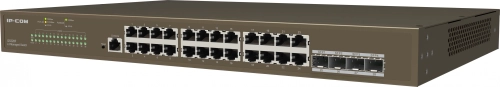 IP-COM G5328F Коммутатор управляемый в стойку, 24*1Gbit RJ45, 4*SFP 1Gbit, console port