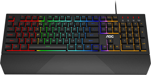 Клавиатура игровая AOC Gaming GK200D32R проводная 105 клав русская заводская раскладка, USB 2.0, PVC кабель, 1,8м, Радужный светодиодный RGB, 4 зоны светодиодной подсветки, чёрный (GK200D32R) фото 4