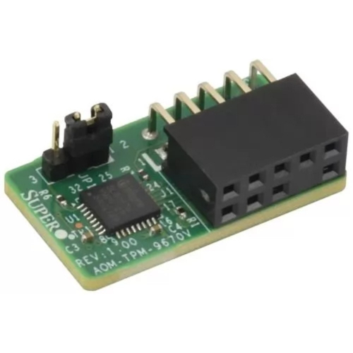 Supermicro AOM-TPM-9670VSPI capable TPM 2.0 with Infineon 9670 controller with vertical form factor (AOM-TPM-9670V-O)
