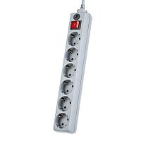Perfeo Сетевой фильтр "POWER+",PF_A4675 (5,0м, 6 розеток, серый (PF-PP-6/ 5,0-G))