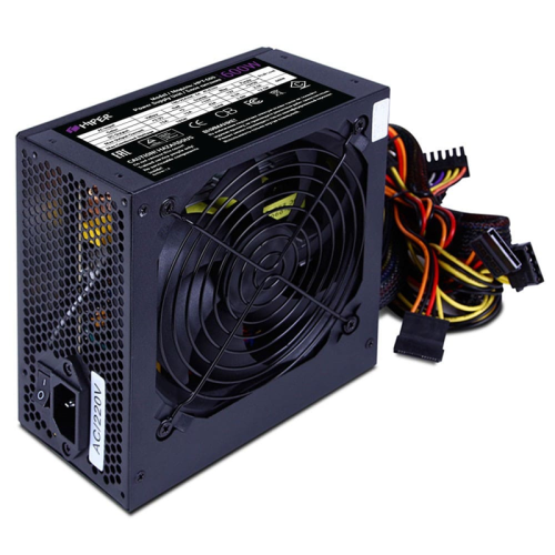 Блок питания/ PSU HIPER HPT-600 (ATX 2.31, peak 600W, Passive PFC, 120mm fan, power cord, Black) OEM