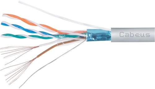 Кабель Cabeus FTP-4P-CAT.5E-PATCH-LSZH-GY кат.5E F/UTP 4 пары LSZH внутренний 305м серый