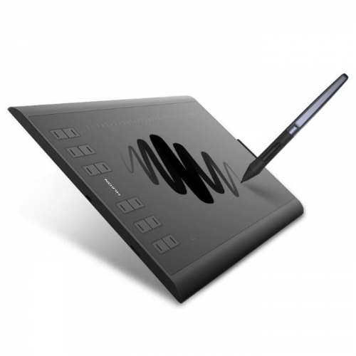 Графический планшет Huion INSPIROY H1060P рабочая область 254x158.8 mm, 12 экспресс-клавиш, 16 софт-клавиш, перо PW100 наклон ±60°, нажатие 8192, micro USB, Black фото 2