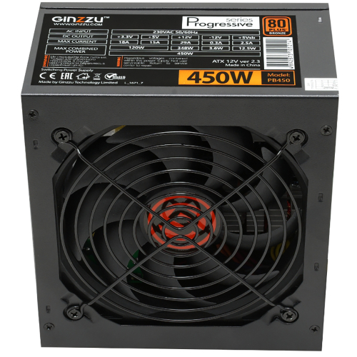 Блок питания Ginzzu БП Ginzzu PB450 12СМ 450W 80+ APFC OEM {10}