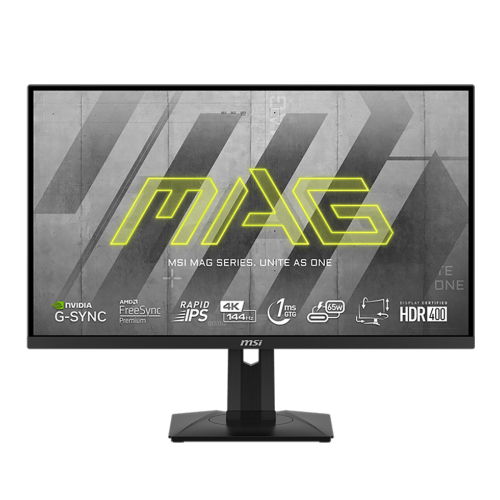 27" MSI MAG 274UPF Black (Rapid IPS, 3840x2160, HDMI+HDMI+DP+Type C, USB Hub, 1 ms, 178°/ 178°, 400 cd/ m, 1000:1 (100M:1), 144Hz, Pivot) (9S6-3CC29H-204)