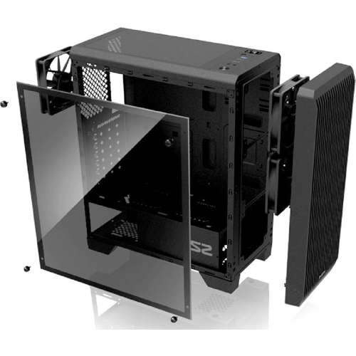 корпус ZALMAN S2 TG, ATX, BLACK, TEMPERED GLASS WINDOW, 2x3.5