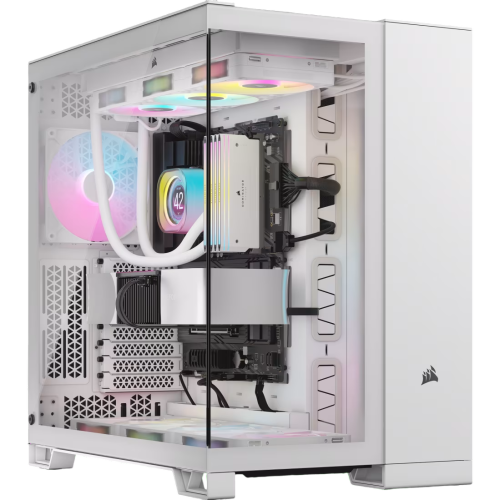 Корпус без блока питания/ Case Corsair 6500X, Midi-Tower, TG, no fan, 4xUSB-A 3.2, 1xUSB 3.2 Type-C, E-ATX, ATX, mATX, mITX White (CC-9011258-WW)