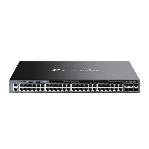 TP-Link SG6654X, Omada 48-Port Gigabit Stackable L3 Managed Switch with 6 10GE SFP+ Slots Radius/Tacacs+ Authentication, LACP, CLI, SNMP, Dual Image/Configuration, IPv6, Dual Redundant Power Supplies