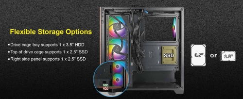Корпус Azza Npetune черный без БП ATX 4x120mm 2xUSB2.0 1xUSB3.0 audio bott PSU (NEPTUNE CSAZ-491) фото 12