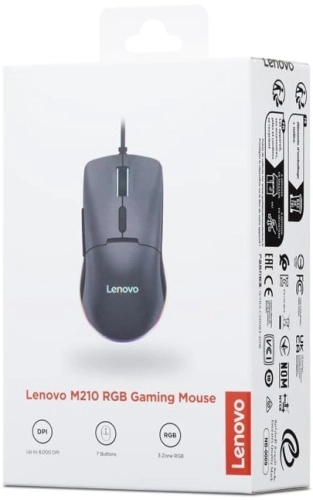 Мышь Lenovo M210 RGB Gaming черный оптическая 8000dpi USB2.0 6but (GY51M74265) фото 4