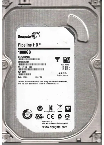 Жесткий диск/ HDD Seagate SATA3 1Tb Pipeline HD 5900 RPM 64Mb (ST1000VM002)