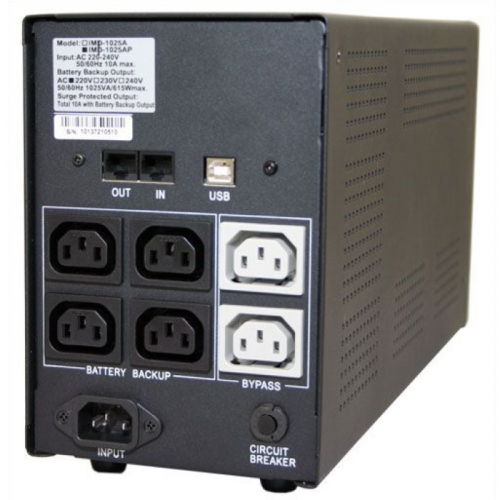 Источник бесперебойного питания Powercom IMP-1500AP Imperial UTP, 1500VA/ 900W, RJ-45, RJ-11, USB, Hot Swap, 6 х IEC320 С13 фото 2