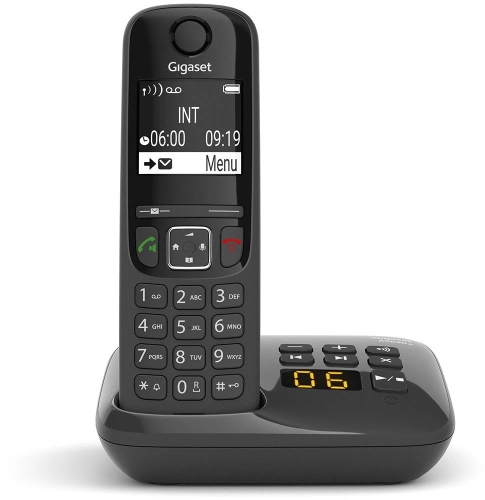Р/ Телефон Dect Gigaset AS690A черный автооветчик АОН (S30852-H2836-M201)