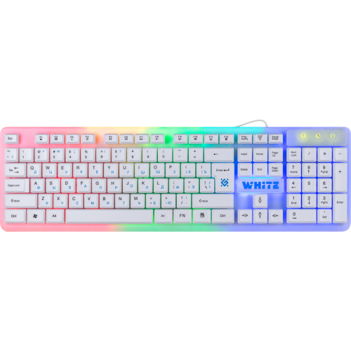 Defender Проводная игровая клавиатура White GK-172 RU,радуж. подсветка,104 кнопки (45172)