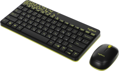 Клавиатура + мышь Logitech MK240 клав:черный/желтый мышь:черный/желтый USB беспроводная slim Multimedia (920-008198)