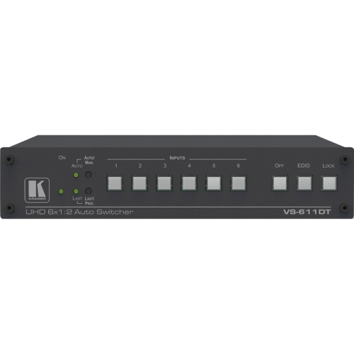 Коммутатор 6х1 HDMI с автоматическим переключением и дополнительным выходом HDBaseT, коммутация по наличию сигнала, поддержка 4K60 4:2:0, POE, аудиовыход (VS-611DT)
