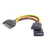Gembird/ Cablexpert Кабель питания SATA, 15см, 15pin (M)/ 2x15pin(F), на 2 SATA устр (CC-SATAM2F-01)