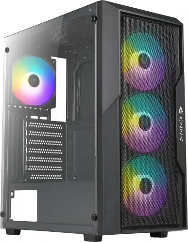 Корпус Azza FIGHTER черный без БП ATX 4x120mm 2xUSB2.0 1xUSB3.0 audio bott PSU (CSAZ-290 FIGHTER)