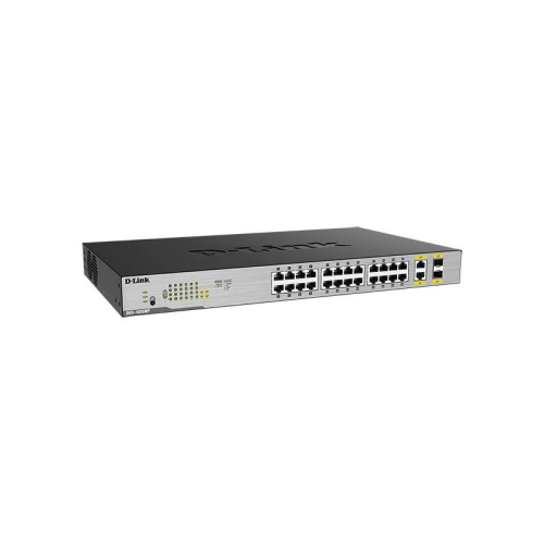 D-Link DGS-1026MP/ B2A Неуправляемый коммутатор с 24 портами 10/ 100/ 1000Base-T, 2 комбо-портами 100/ 1000Base-T/ SFP (24 порта PoE 802.3af/ at, PoE-бюджет 370 Вт) (DGS-1026MP/B2A)