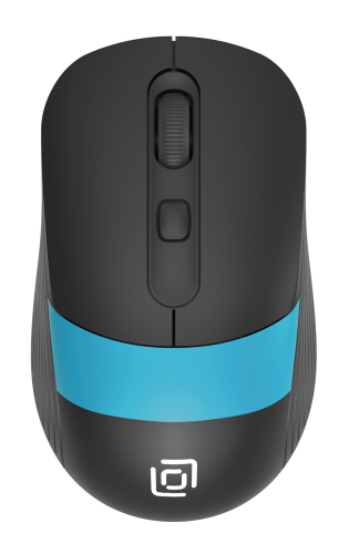 Мышь Оклик 310MW черный/ синий оптическая (3200dpi) беспроводная USB для ноутбука (3but) (1869090)