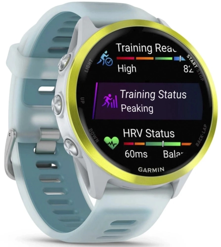 Смарт-часы Garmin Forerunner 570 47мм 1.4 AMOLED корп.золото белое рем.бирюзовый разм.брасл.:135-205мм (010-02971-01) фото 3