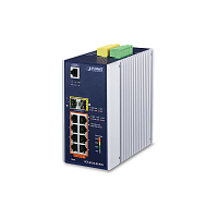 Коммутатор PLANET IGS-6325-8UP2S IP30 DIN-rail Industrial L3 8-Port 10/ 100/ 1000T 802.3bt PoE + 2-port 1G/ 2.5G SFP Full Managed Switch (-40 to 75 C, 8-port 95W PoE++, 802.3bt/ PoH/ Force modes, dual red