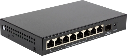 ORIGO OS1209P/ 80W/ A1A Неуправляемый PoE-коммутатор 8x100Base-TX PoE+, 1x1000Base-X SFP, PoE-бюджет 80 Вт, корпус металл (OS1209P/80W/A1A)