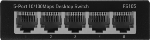 Коммутатор/ 5-Port 10/100 Mbps Desktop Switch, 5 10/100M RJ45 Ports, Loop Detection, Metal Case, Power Saving, Plug & Play (FS105) фото 5