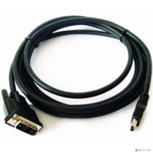 Кабель HDMI-DVI Gembird, 3.0м, 19M/ 19M, single link, черный, позол.разъемы, экран [CC-HDMI-DVI-10]