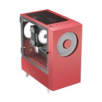 Корпус без блока питания/ WIZMAX EM1, Mini-Tower, TG, 1x160mm + 1x120mm LED, 1xUSB-A 3.0 + 2xUSB-A 2.0, mATX, mITX, Woofer Black (EM1 WOOFER RED)