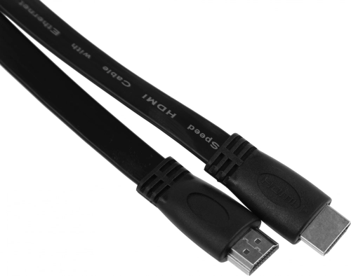 Кабель аудио-видео High Speed ver.1.4 Flat HDMI (m)/ HDMI (m) 1м. позолоч.конт. черный (335136) (335136#MLN)