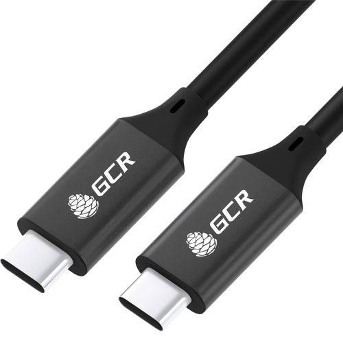 GCR Кабель USB 3.1 Type C-С, 2.0m черный, 100W/20V/5A, M/M, TPE, AL сase черный, экран, армированный (GCR-54072)