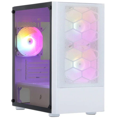 1STPLAYER Корпус FIREBASE X4-M White / mATX, TG / 1x120mm & 2x140mm LED fans inc. / X4-M-WH-2F1P-W-1F1-W фото 2