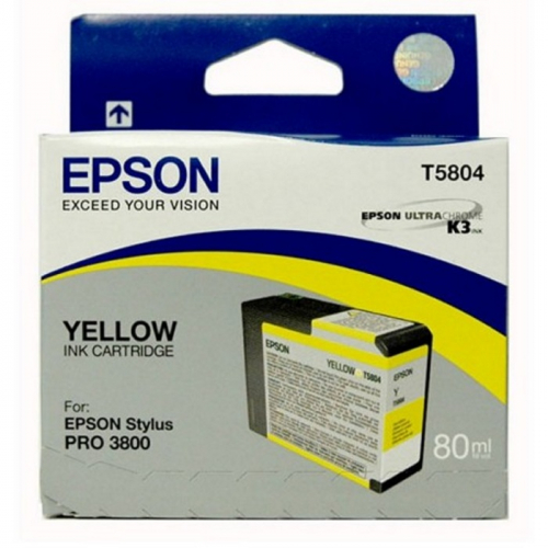 Картридж струйный EPSON T5804, желтый, 80 мл., для Stylus Pro 3800 (C13T580400)