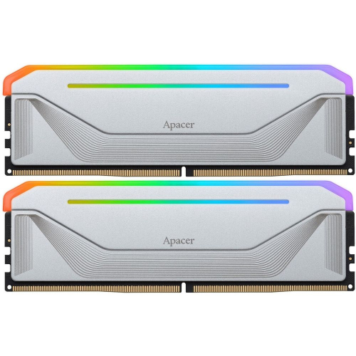 Модуль памяти Apacer 64GB DDR5 5200 DIMM OC NOX RGB Silver w/ HS, kit 2x32GB CL40, 1.25V (AH5U64G52C522NWAA-2)