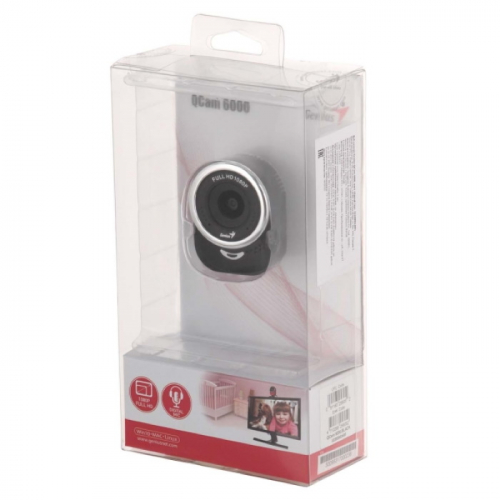 Веб-камера Genius QCam 6000 black, FHD 1080p, 360 degree swivel, tilt 90 degree, universal clip, USB, built-in microphone (32200002400) фото 4