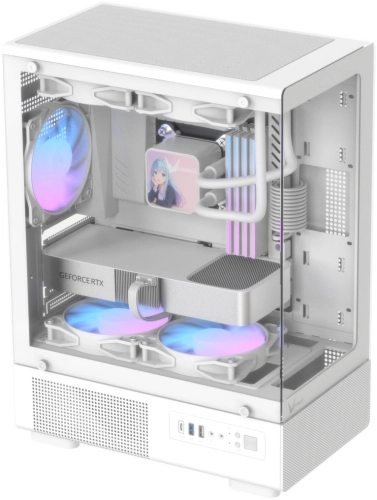 Корпус Formula Crystal Z1CM v2 белый без БП mATX 5x120mm 1xUSB3.0 audio bott PSU (CRYSTAL Z1CM WHITE V2) фото 3