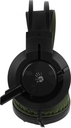 Наушники с микрофоном A4Tech Bloody J450 черный/зеленый 1.8м мониторные оголовье (J450) (J450#MLN) фото 4