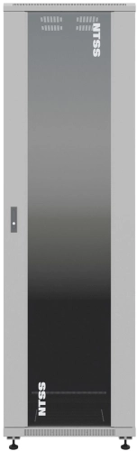 Шкаф серверный NTSS Премиум (NTSS-R42U8080GS) напольный 42U 800x800мм пер.дв.стекл металл 900кг серый 710мм 144кг 1987мм IP20 сталь