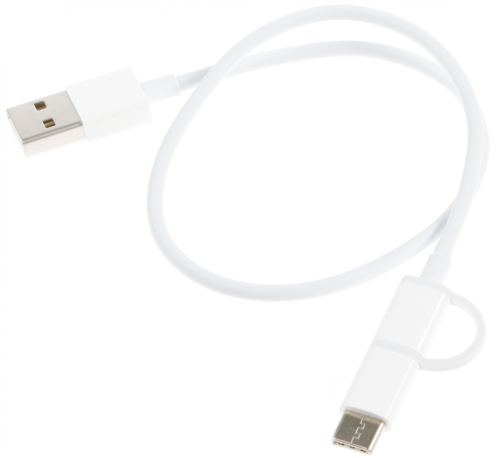 Кабель Xiaomi Mi 2-in-1 SJV4083TY USB (m)-USB Type-C (m)/ micro USB (m) 0.3м белый